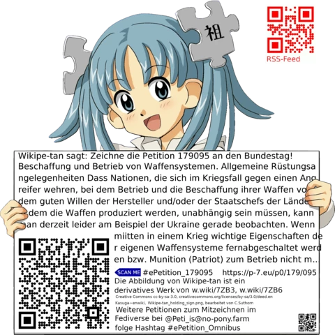 Sharepic zur Petition 179095 für Toots, Posts, Chats, Poster, Banner, Flyer, T-Shirts, Tassen mit QR-Code, der direkt zur Mitzeichnen-Seite des Bundestags oder dem Login der Bundestags-Petitionsseite führt