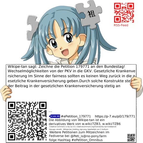 Sharepic zur Petition 179771 für Toots, Posts, Chats, Poster, Banner, Flyer, T-Shirts, Tassen mit QR-Code, der direkt zur Mitzeichnen-Seite des Bundestags oder dem Login der Bundestags-Petitionsseite führt