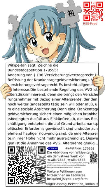 Sharepic zur Petition 179595 für Toots, Posts, Chats, Poster, Banner, Flyer, T-Shirts, Tassen mit QR-Code, der direkt zur Mitzeichnen-Seite des Bundestags oder dem Login der Bundestags-Petitionsseite führt