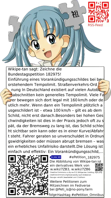 Sharepic zur Petition 182975 für Toots, Posts, Chats, Poster, Banner, Flyer, T-Shirts, Tassen mit QR-Code, der direkt zur Mitzeichnen-Seite des Bundestags oder dem Login der Bundestags-Petitionsseite führt