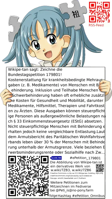 Sharepic zur Petition 179801 für Toots, Posts, Chats, Poster, Banner, Flyer, T-Shirts, Tassen mit QR-Code, der direkt zur Mitzeichnen-Seite des Bundestags oder dem Login der Bundestags-Petitionsseite führt