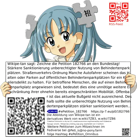 Sharepic zur Petition 182766 für Toots, Posts, Chats, Poster, Banner, Flyer, T-Shirts, Tassen mit QR-Code, der direkt zur Mitzeichnen-Seite des Bundestags oder dem Login der Bundestags-Petitionsseite führt