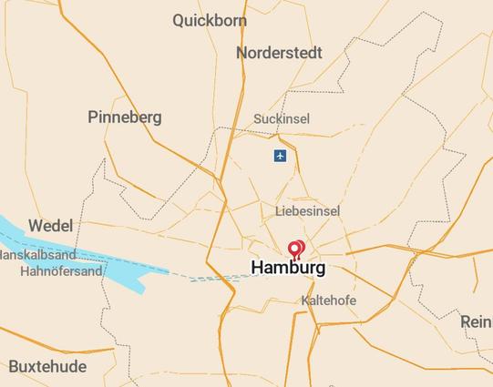 OSM von Hamburg mit Toponymen von Inseln.