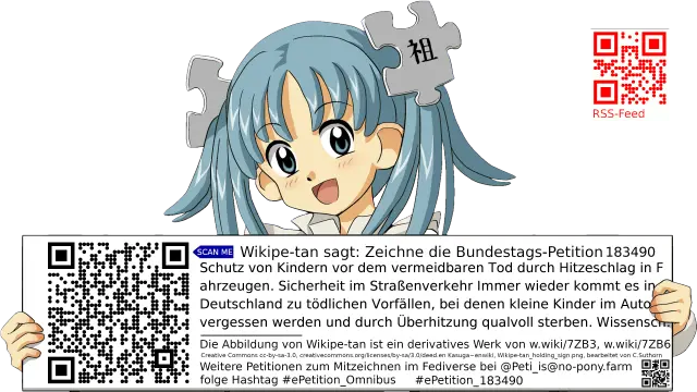 Sharepic zur Petition 183490 für Toots, Posts, Chats, Poster, Banner, Flyer, T-Shirts, Tassen mit QR-Code, der direkt zur Mitzeichnen-Seite des Bundestags oder dem Login der Bundestags-Petitionsseite führt