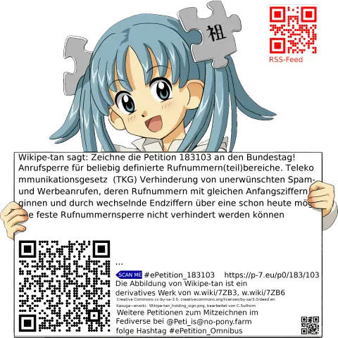 Sharepic zur Petition 183103 für Toots, Posts, Chats, Poster, Banner, Flyer, T-Shirts, Tassen mit QR-Code, der direkt zur Mitzeichnen-Seite des Bundestags oder dem Login der Bundestags-Petitionsseite führt
